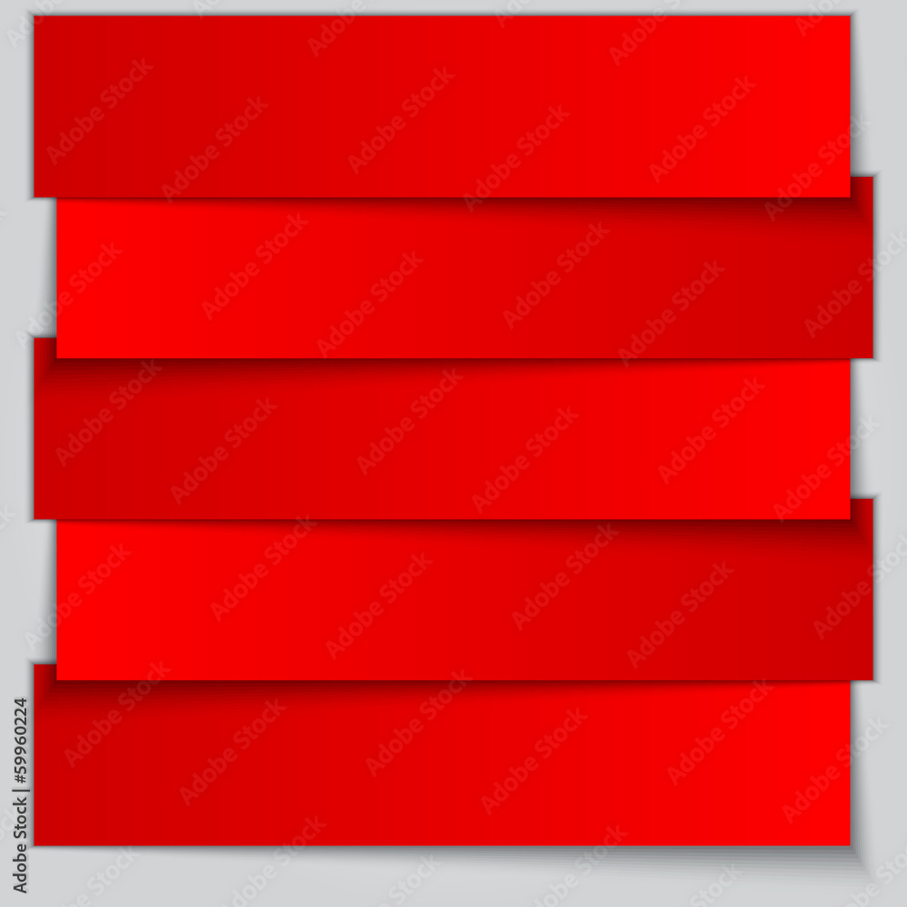 Vector red paper banner list Vector red paper banner list