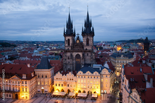 Tyn Church at Old Town Square in Prague