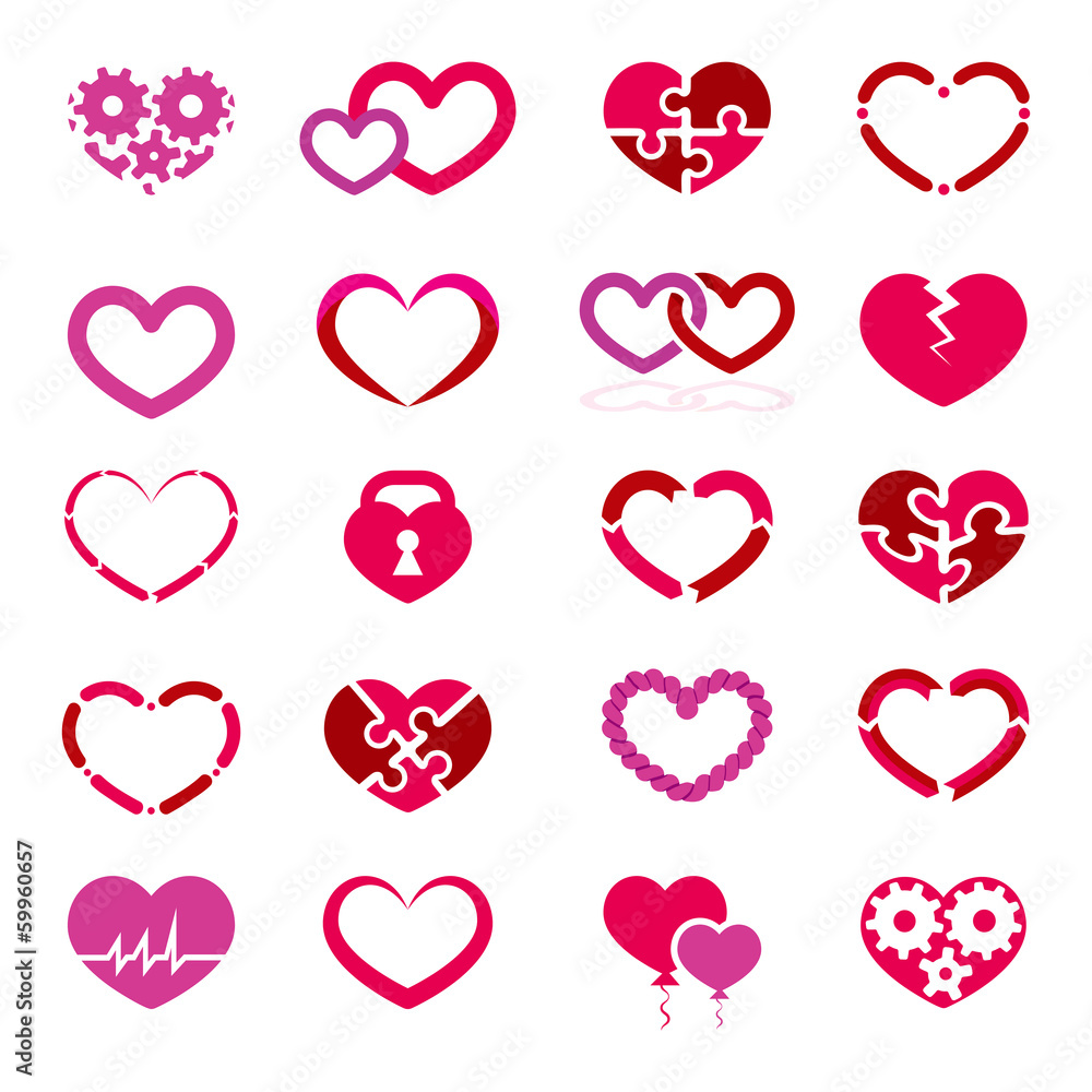 Heart icon set Heart icon set