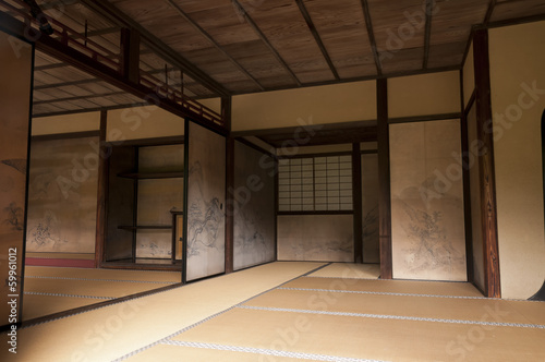 Japanese interior house walls decorated by Tanyu Kano