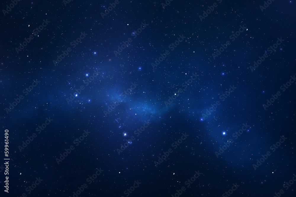 Fototapeta premium Deep blue night sky filled with stars and space dust