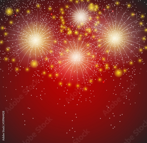 Glossy Fireworks Background Vector Illustration