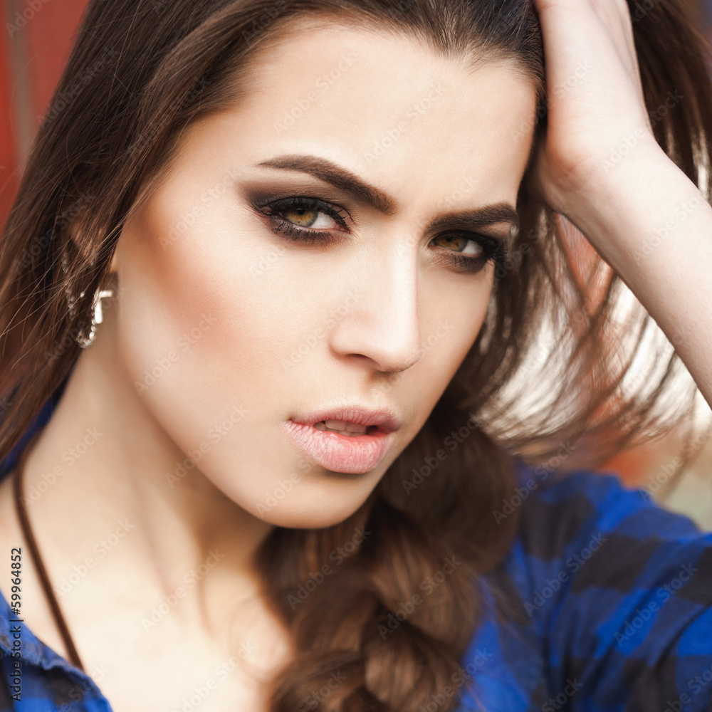 Fototapeta premium portrait of a beautiful girl hipster