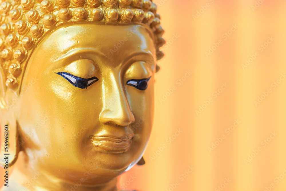 Closed up face of buddha statue Closed up face of buddha statue