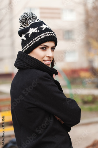 fashionable stylish girl in black leather jacket © Kaponia Aliaksei
