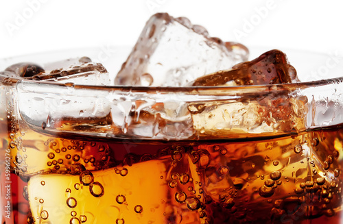 Fragment of glass cola with ice #59966276