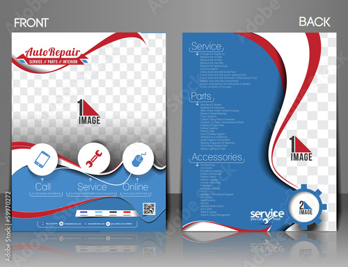 Automobile Center Flyer, Magazine Cover & Poster Template