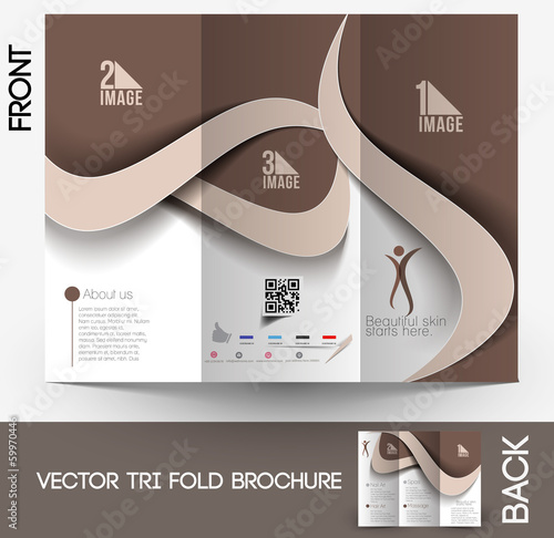 Beauty Care & Salon Front & Back Tri-Fold Brochure