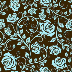 Handdoek met foto Bruin patronen Antieke rozenranken vintage patroon  © Vector Tradition