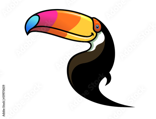 Tablou canvas Toucan with a colourful beak