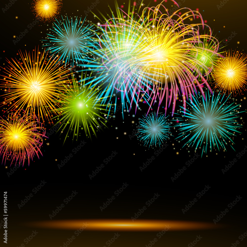 Fototapeta premium Vector Illustration of Fireworks