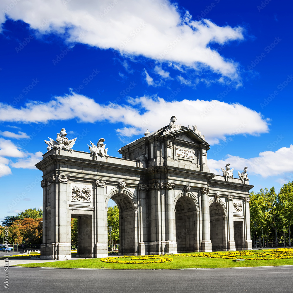 The Puerta de Alcala in Madrid, Spain.