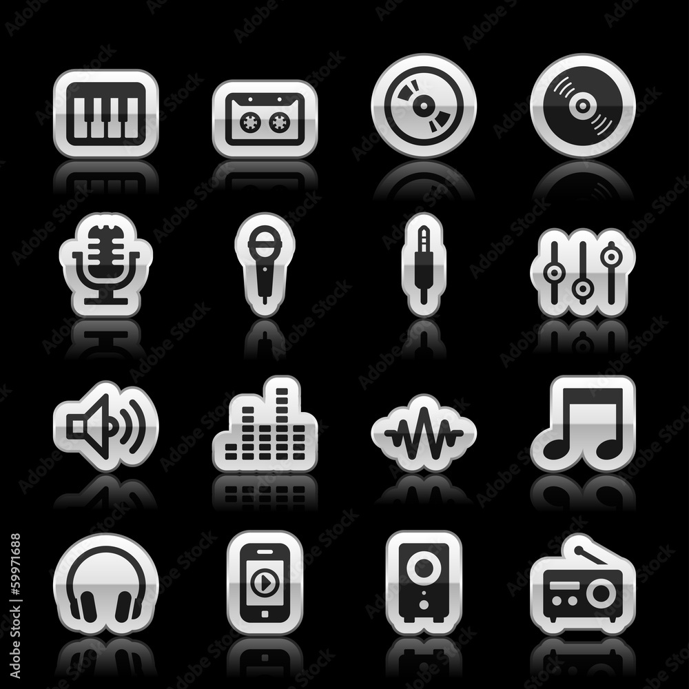 Music icons, vector illustration Music icons, vector illustration