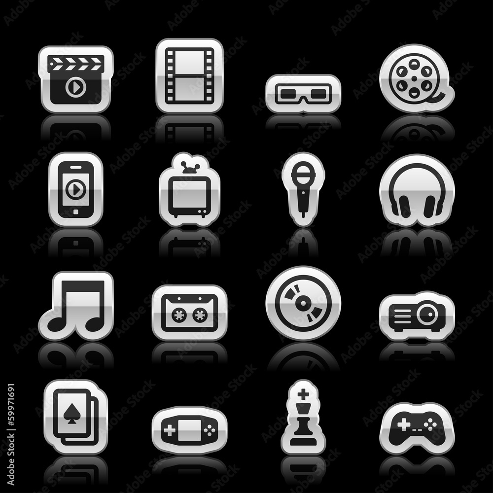 Entertainment icons, vector illustration Entertainment icons, vector illustration