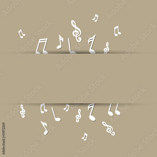 Vector Illustration of an Abstract Music Background with Notes