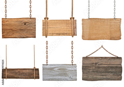 wooden sign background message rope chain hanging photo