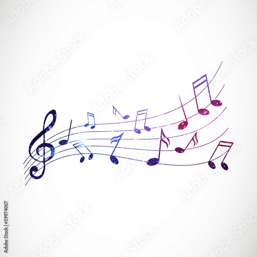 Vector Illustration of an Abstract Music Background with Notes