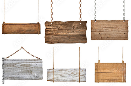 wooden sign background message rope chain hanging
