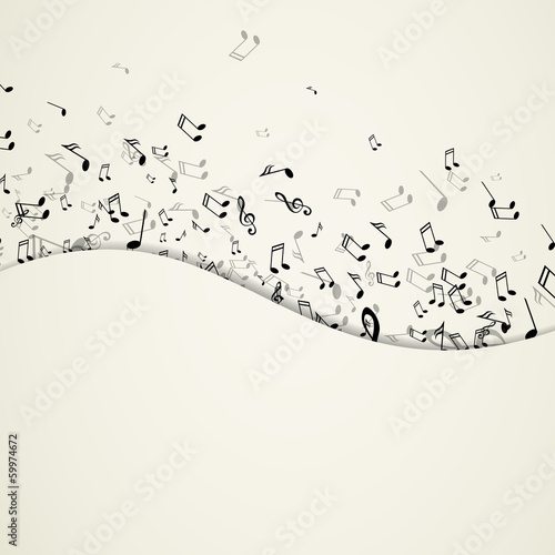 Vector Illustration of an Abstract Music Background with Notes