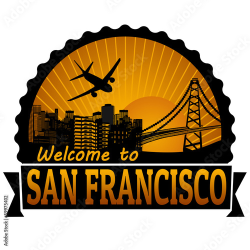 Photography San Francisco travel label or stamp