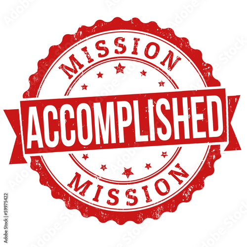 Mission accomplished stamp
