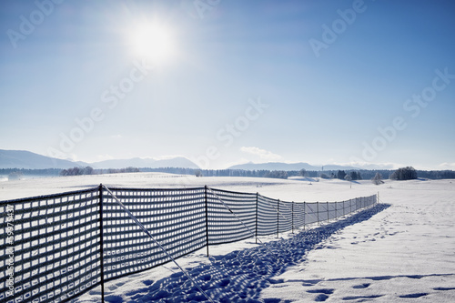 fence against snowdrift
