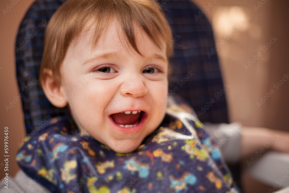 Happy baby ready to eat Happy baby ready to eat