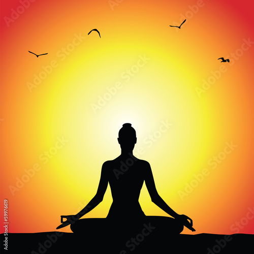 Sunset yoga poster