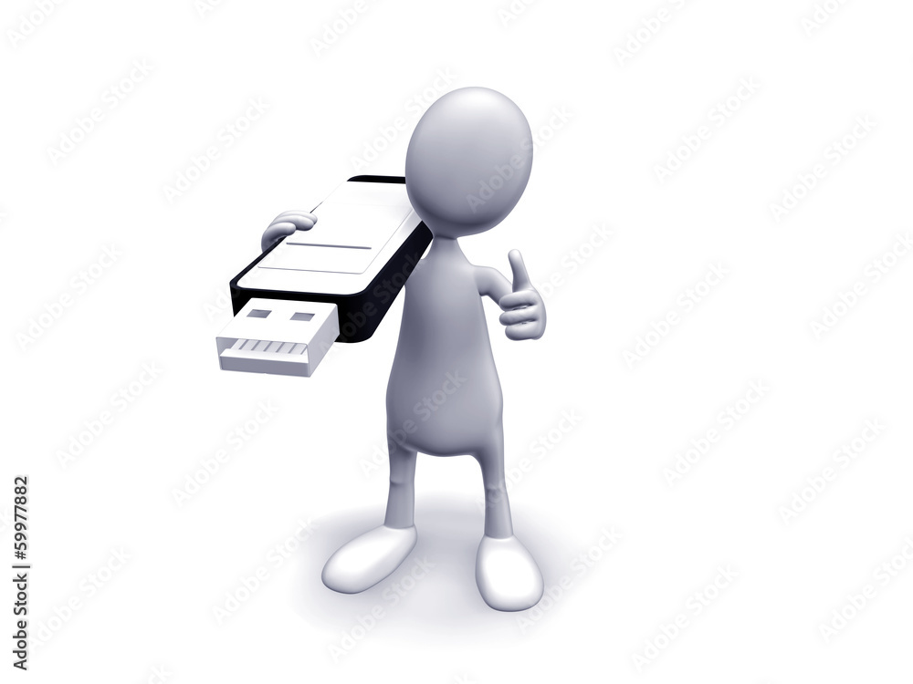 Man with flash-drive Man with flash-drive