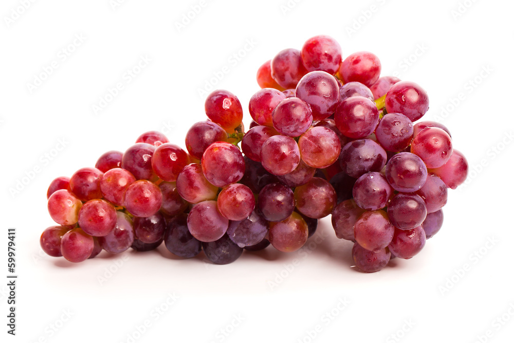 red grapes isolated on white