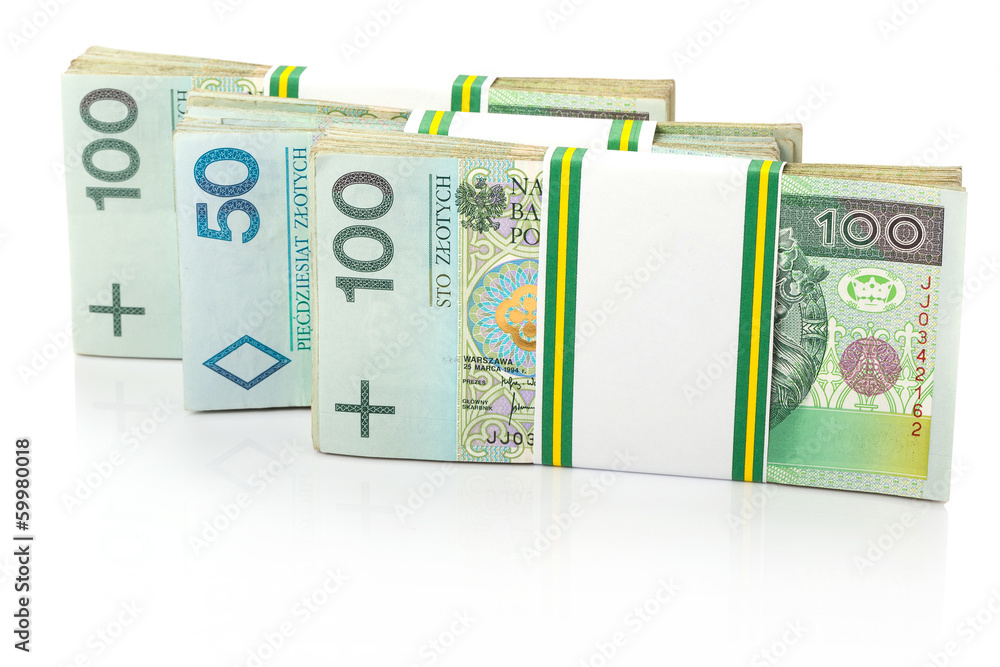Stack of polish zloty banknotes Stack of polish zloty banknotes