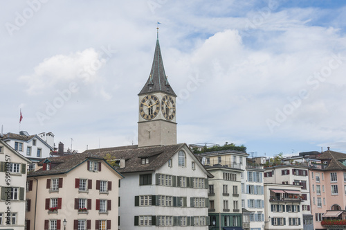 Zürich, Altstadt, Sankt Peter Kirche, Limmat, Schweiz