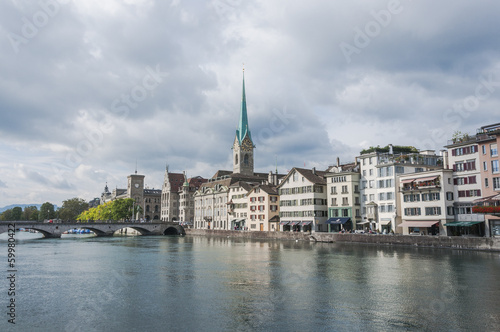 Zürich, Limmat, historische Altstadt, Fraumünster, Schweiz