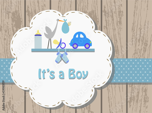 baby boy announcement card