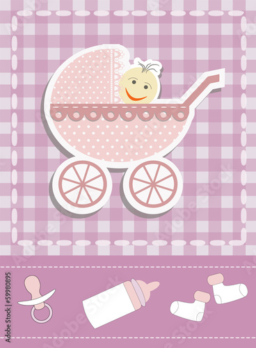 baby girl announcement card