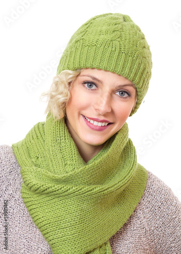 Portrait of a beauty woman wearing warm sweater