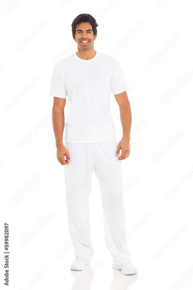 Fototapeta premium indian man in white clothes