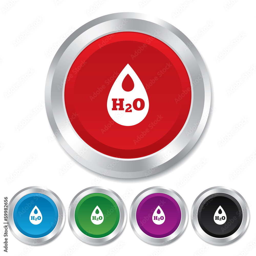 H2O Water drop sign icon. Tear symbol. H2O Water drop sign icon. Tear symbol.