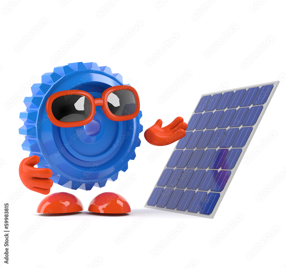 Fototapeta premium Plastic cog has a new solar panel