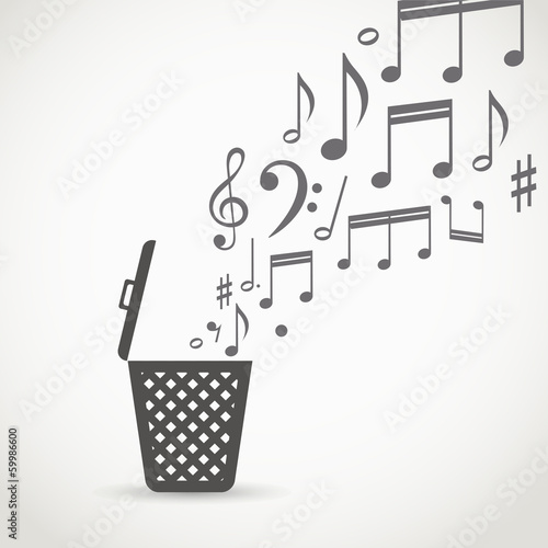 Notes flowing into a garbage basket