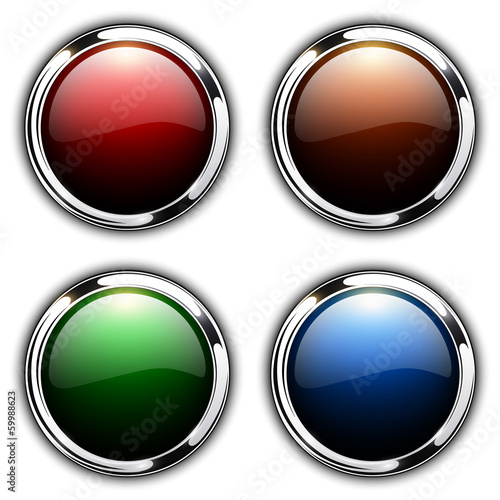 Shiny buttons with metallic elements