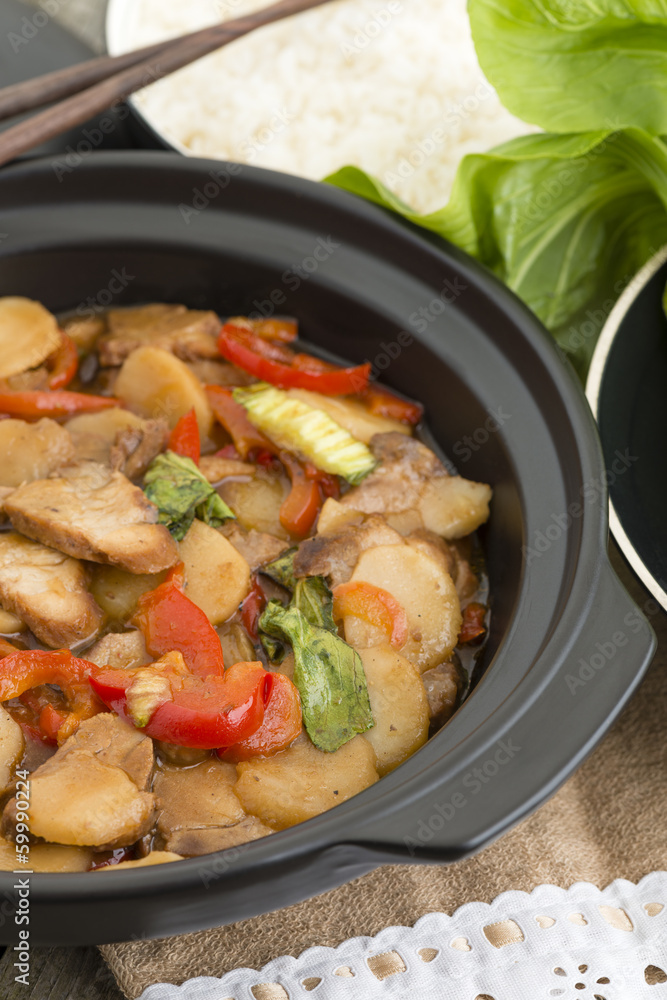 Pork Chop Suey - Chinese style pork and vegetables dish Pork Chop Suey - Chinese style pork and vegetables dish