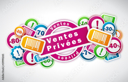 Ventes Privées - Illustration vectorielle