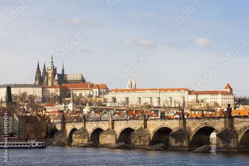 Hradcany with Charles bridge, Prague, Czech Republic