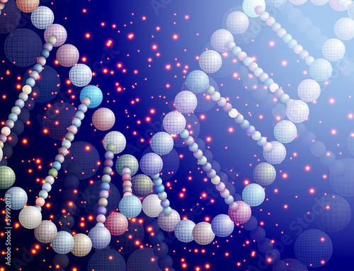 abstract vector illustration of a helical DNA