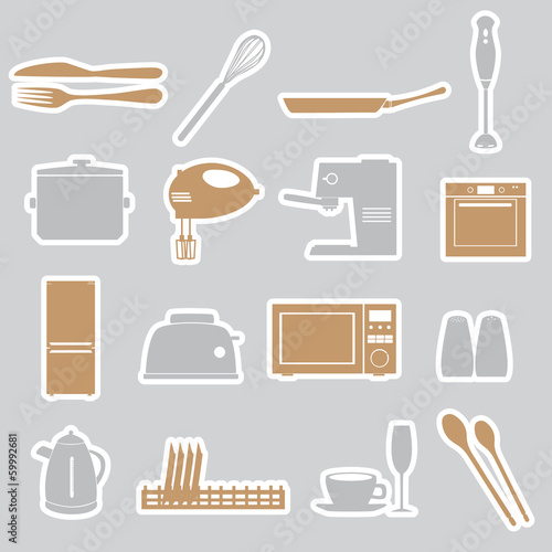 kitchen stickers set eps10