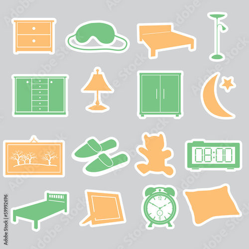 bedroom stickers set eps10