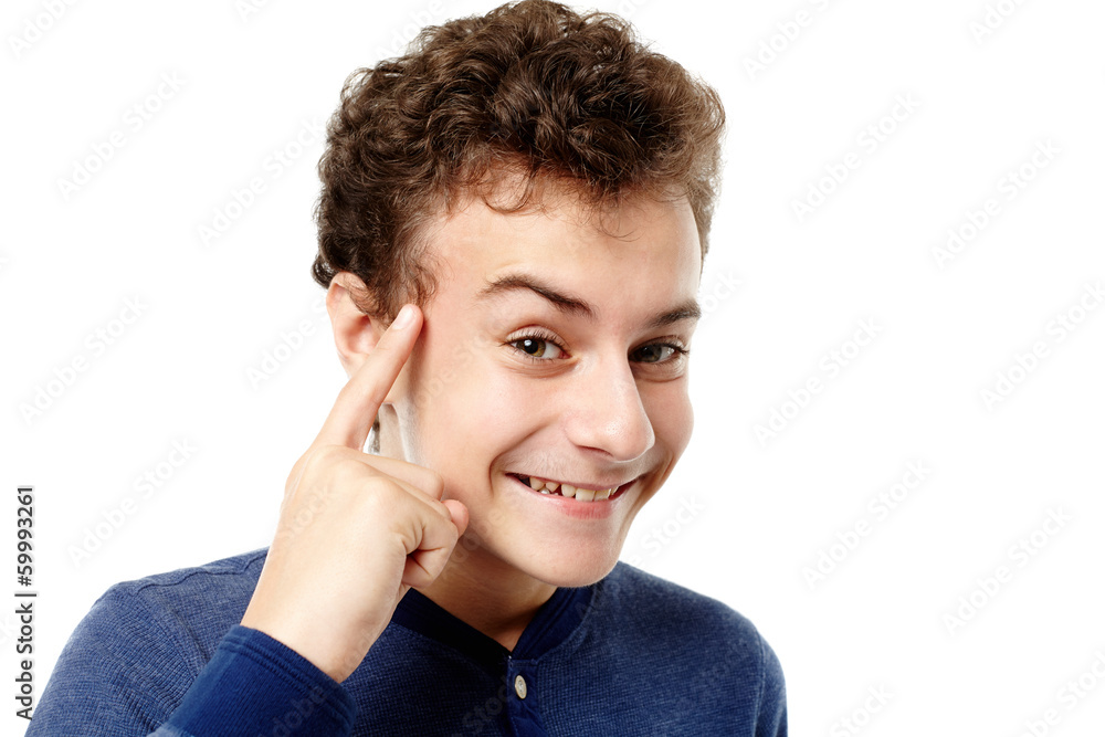 Smart teenager having a brilliant idea Smart teenager having a brilliant idea