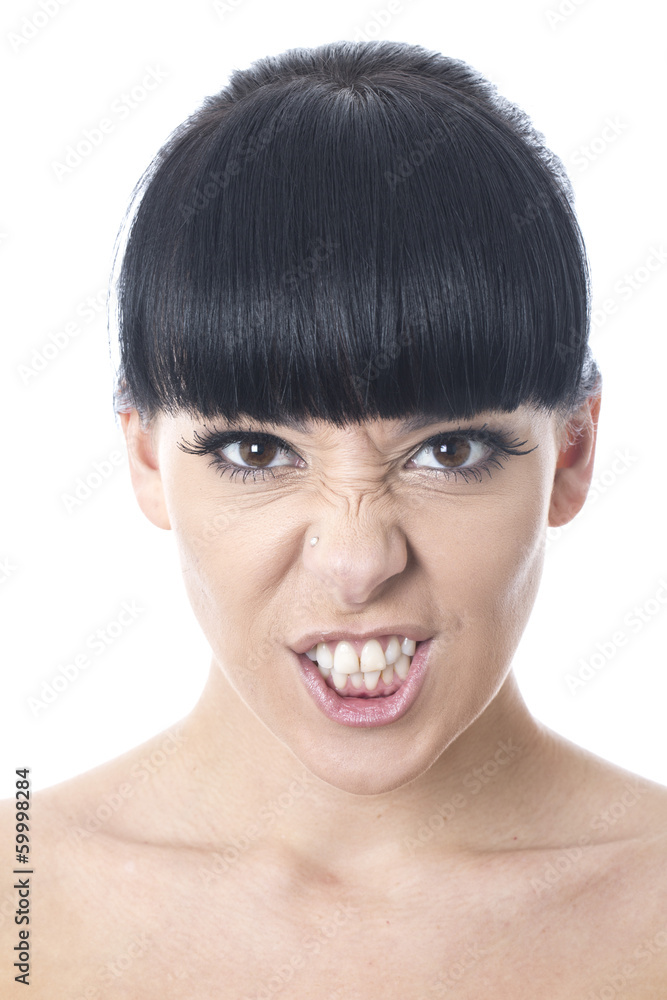 Angry Young Woman Pulling a Face Angry Young Woman Pulling a Face