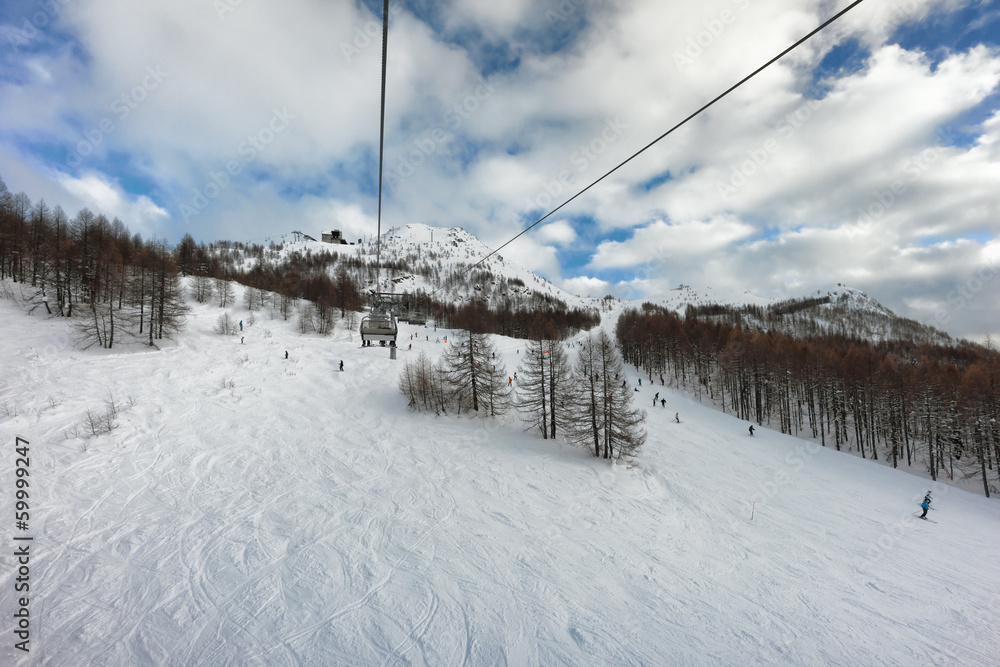 ski slope in Madesimo,  Italy